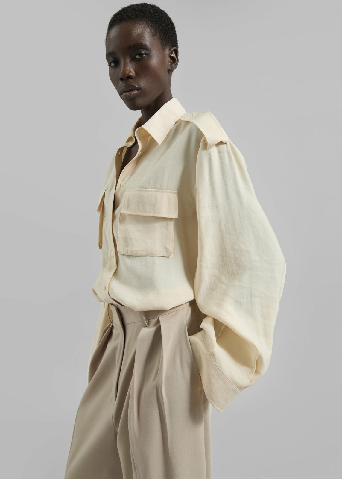 Marlon Button Up Shirt - Beige