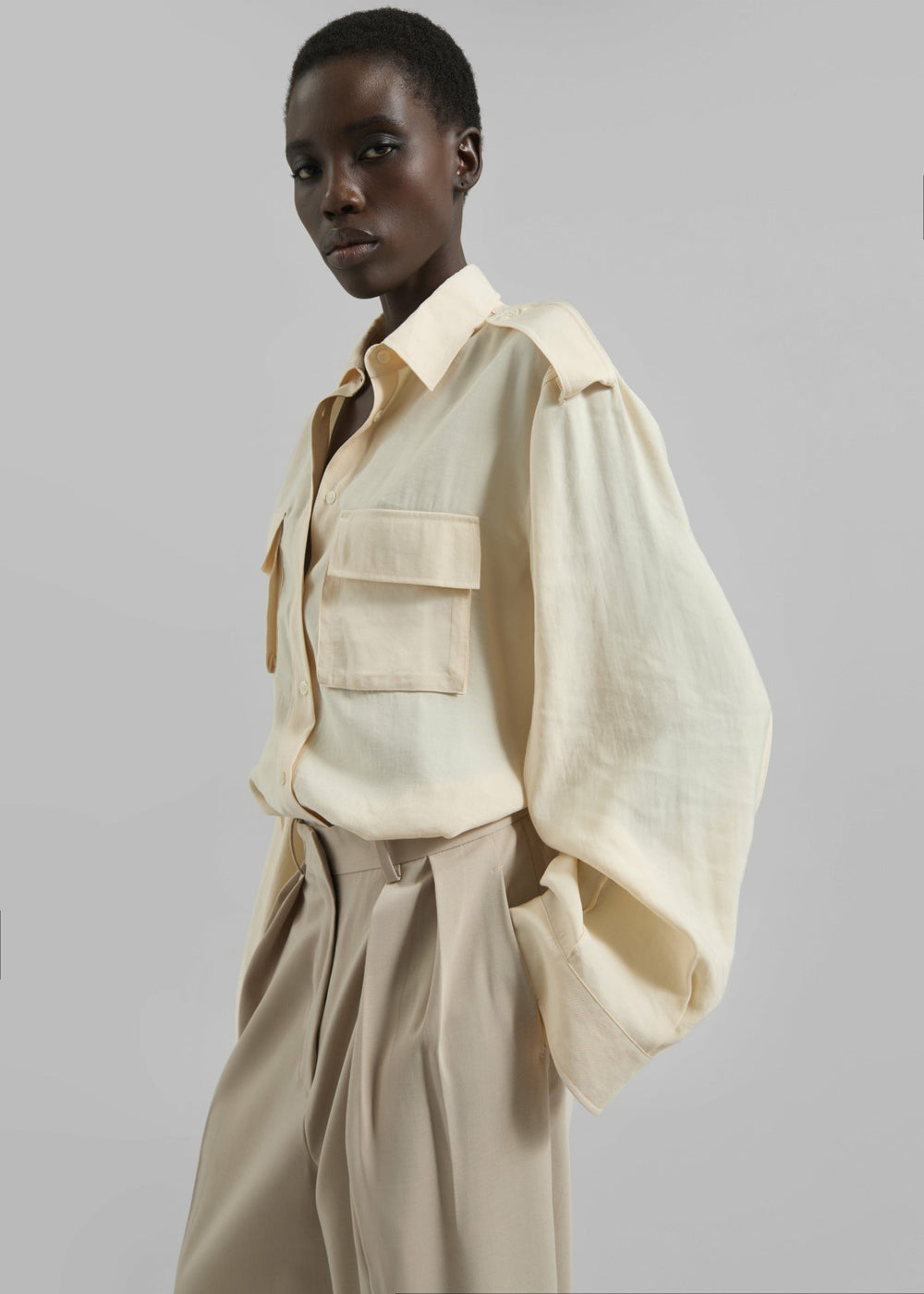 Marlon Button Up Shirt - Beige