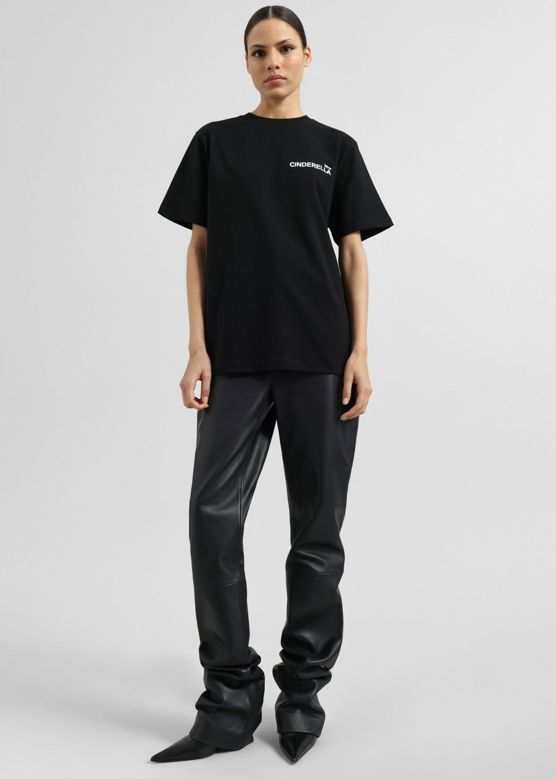 Ziggy Long Leather Pants - Black