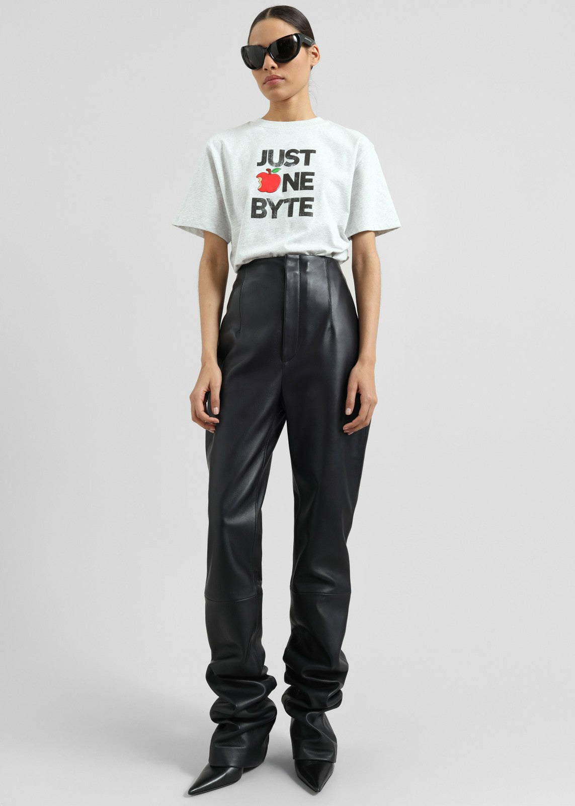 Ziggy Long Leather Pants - Black