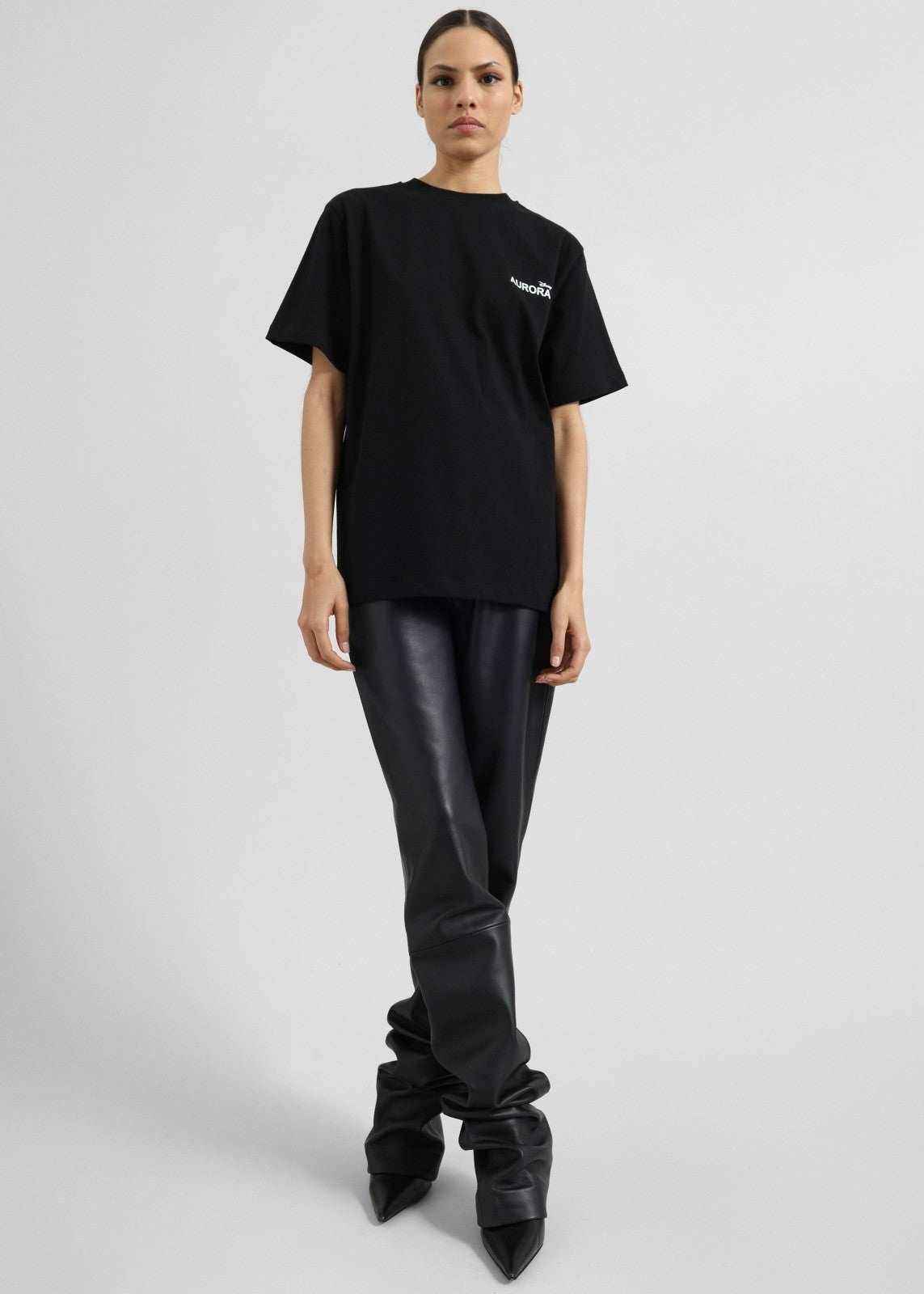 Ziggy Long Leather Pants - Black