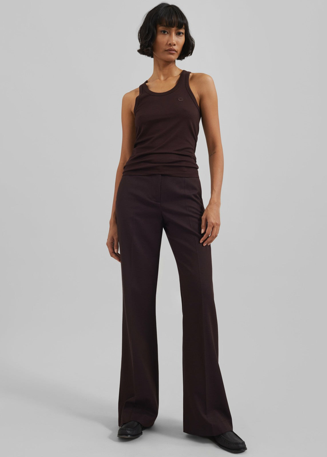 Lyra Flared Pants - Dark Plum