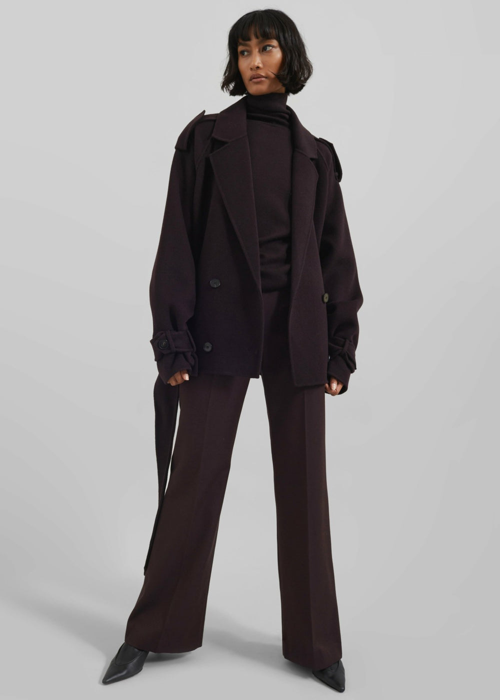 Lyra Flared Pants - Dark Plum