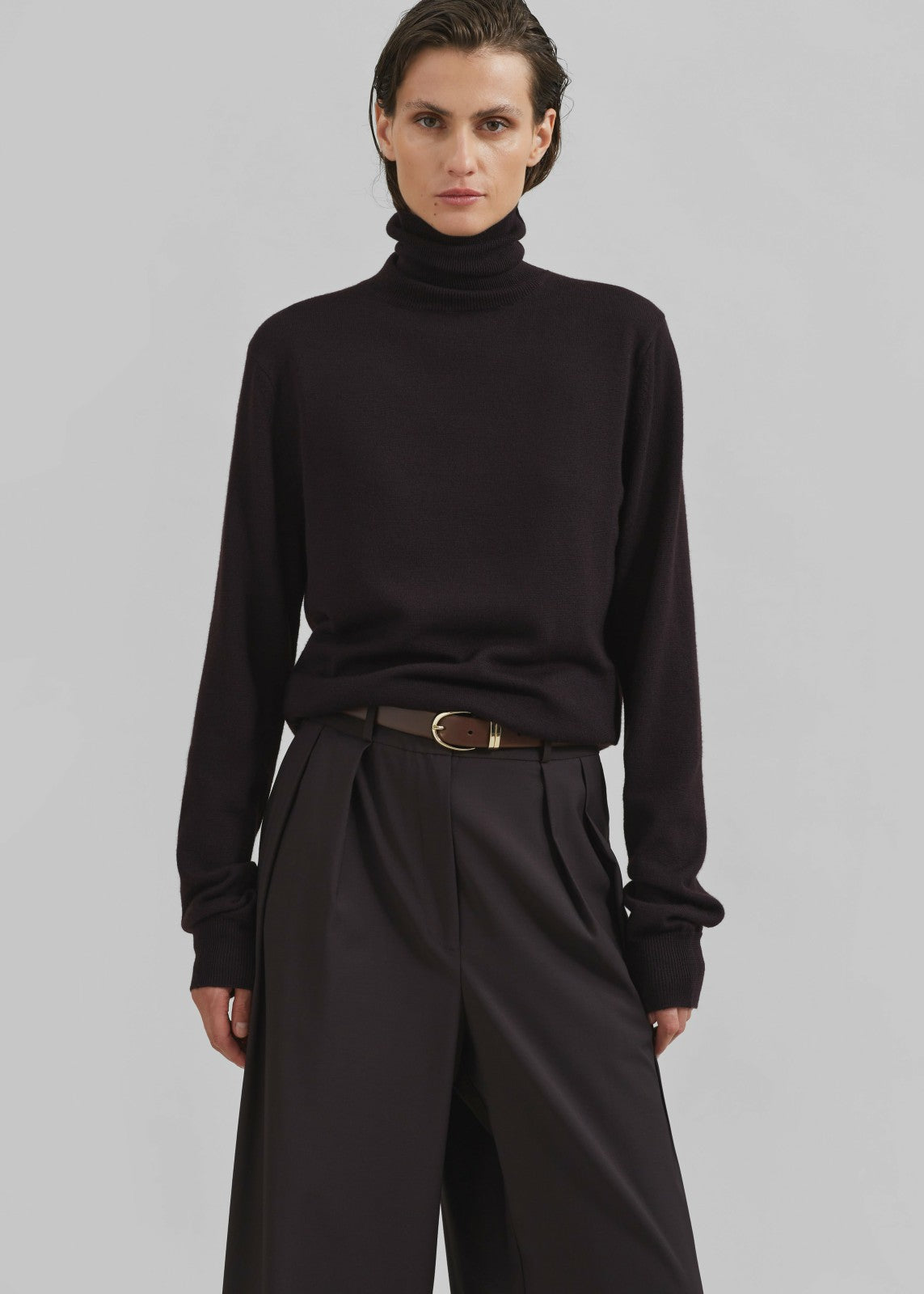 Ora Leather Belt - Brown/Gold