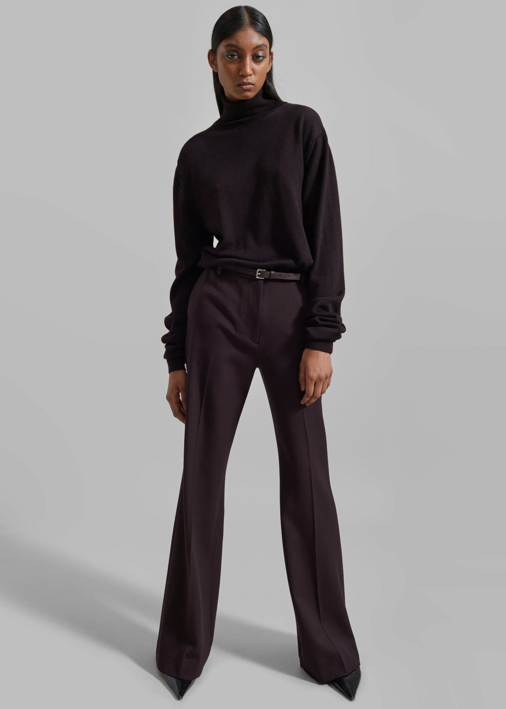 Jessie Leather Belt - Plum
