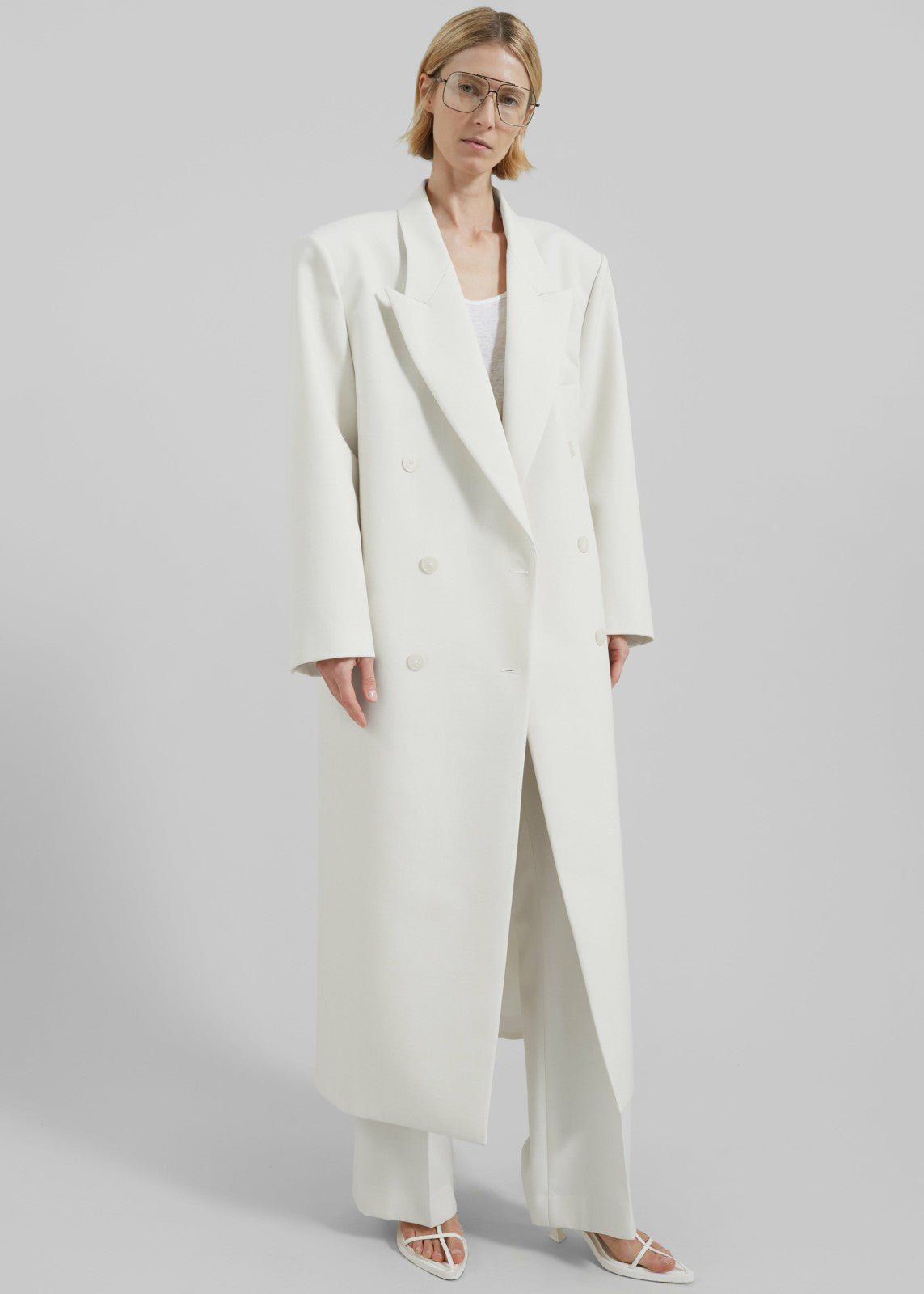 Jane Long Coat - White