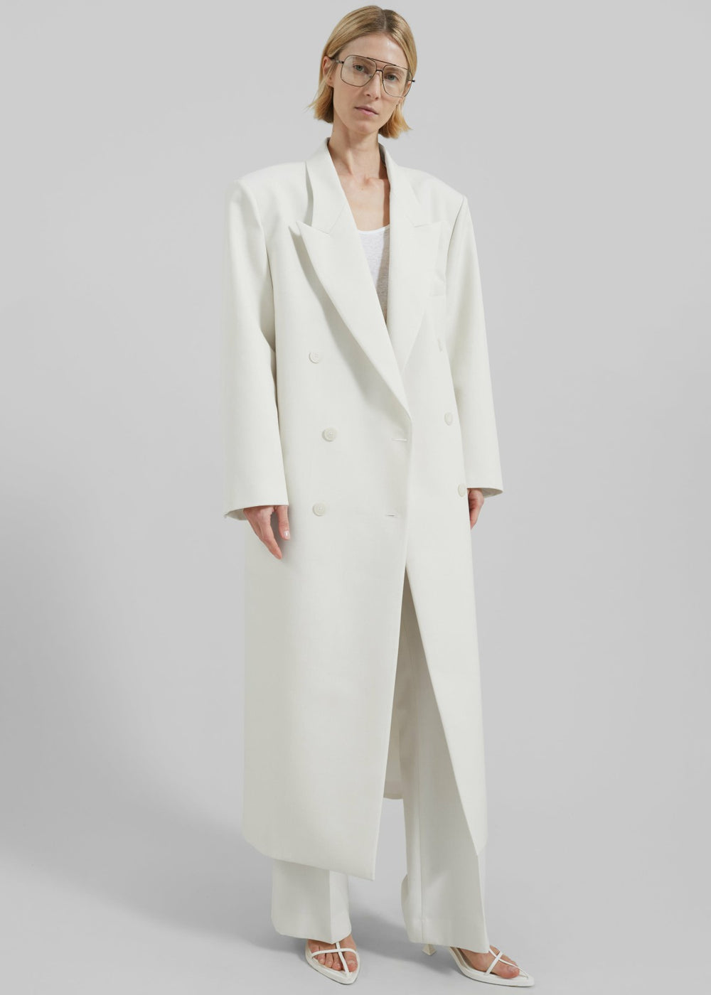 Jane Long Coat - White