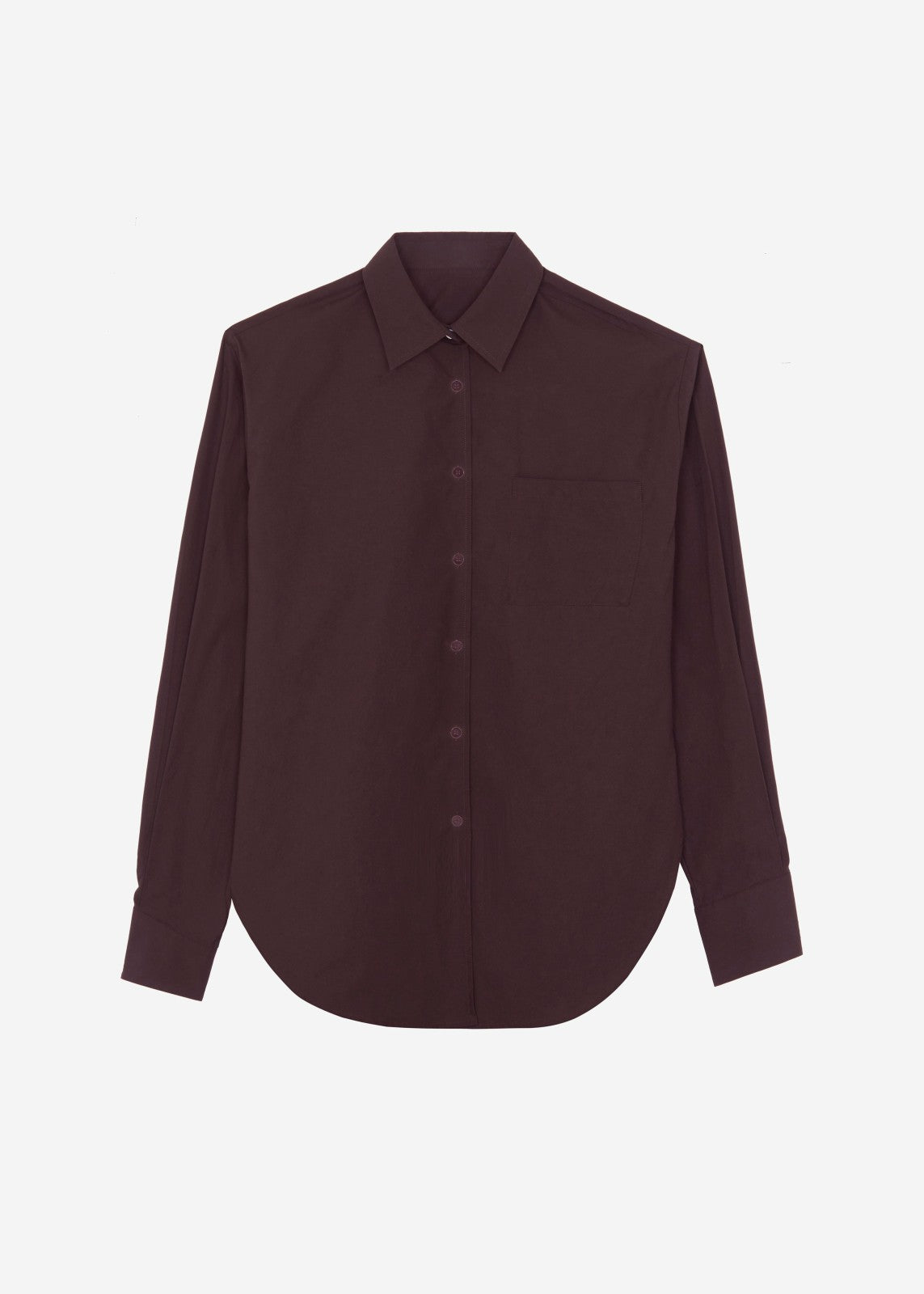 Helen Organic Cotton Long Shirt - Dark Plum