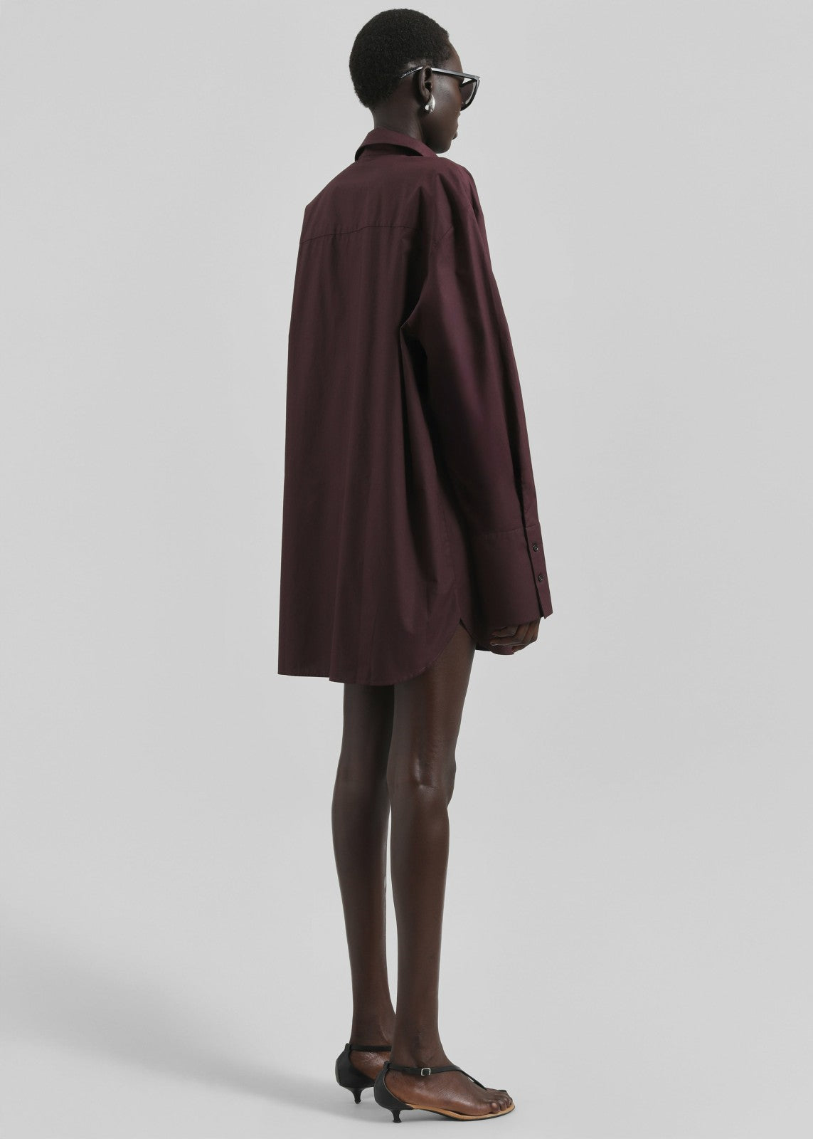 Helen Organic Cotton Long Shirt - Dark Plum