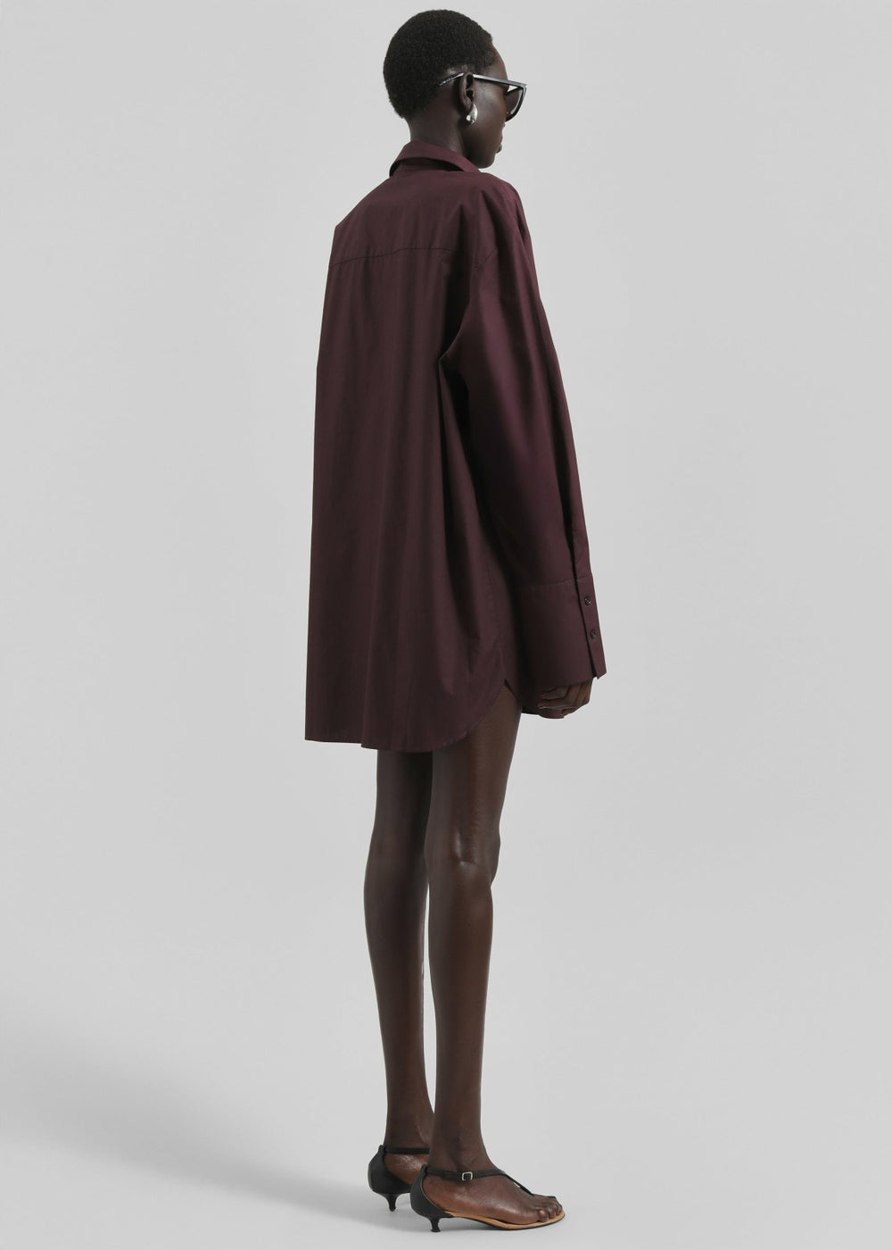 Helen Organic Cotton Long Shirt - Dark Plum