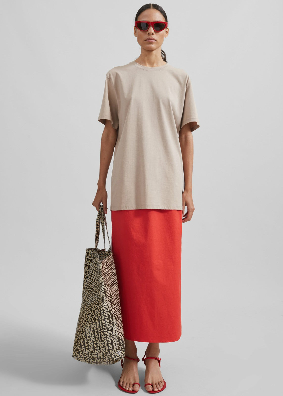 The Frankie Shop Oversized Tote - Black/Beige