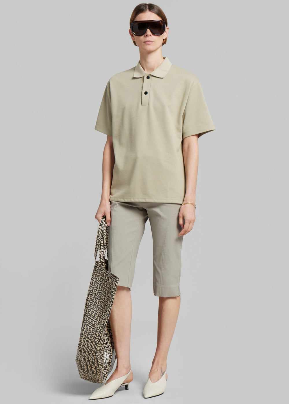 The Frankie Shop Oversized Tote - Black/Beige