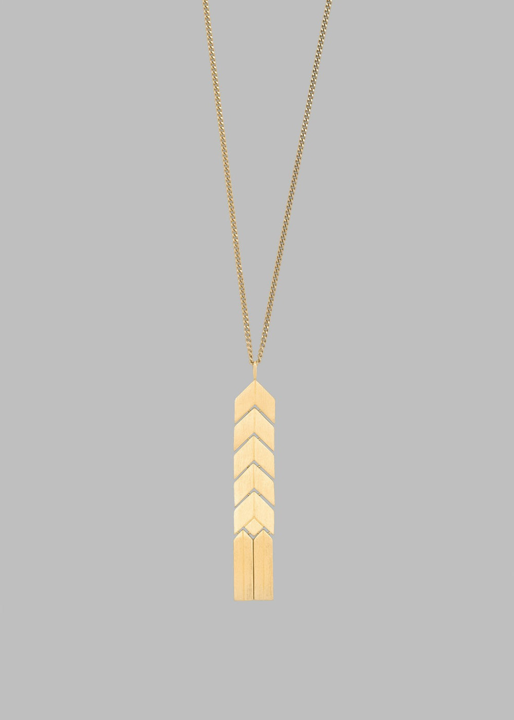 Bevza Flat Spikelet Pendant - Gold
