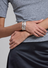 Bevza Flat Spikelet Bracelet - Steel Grey