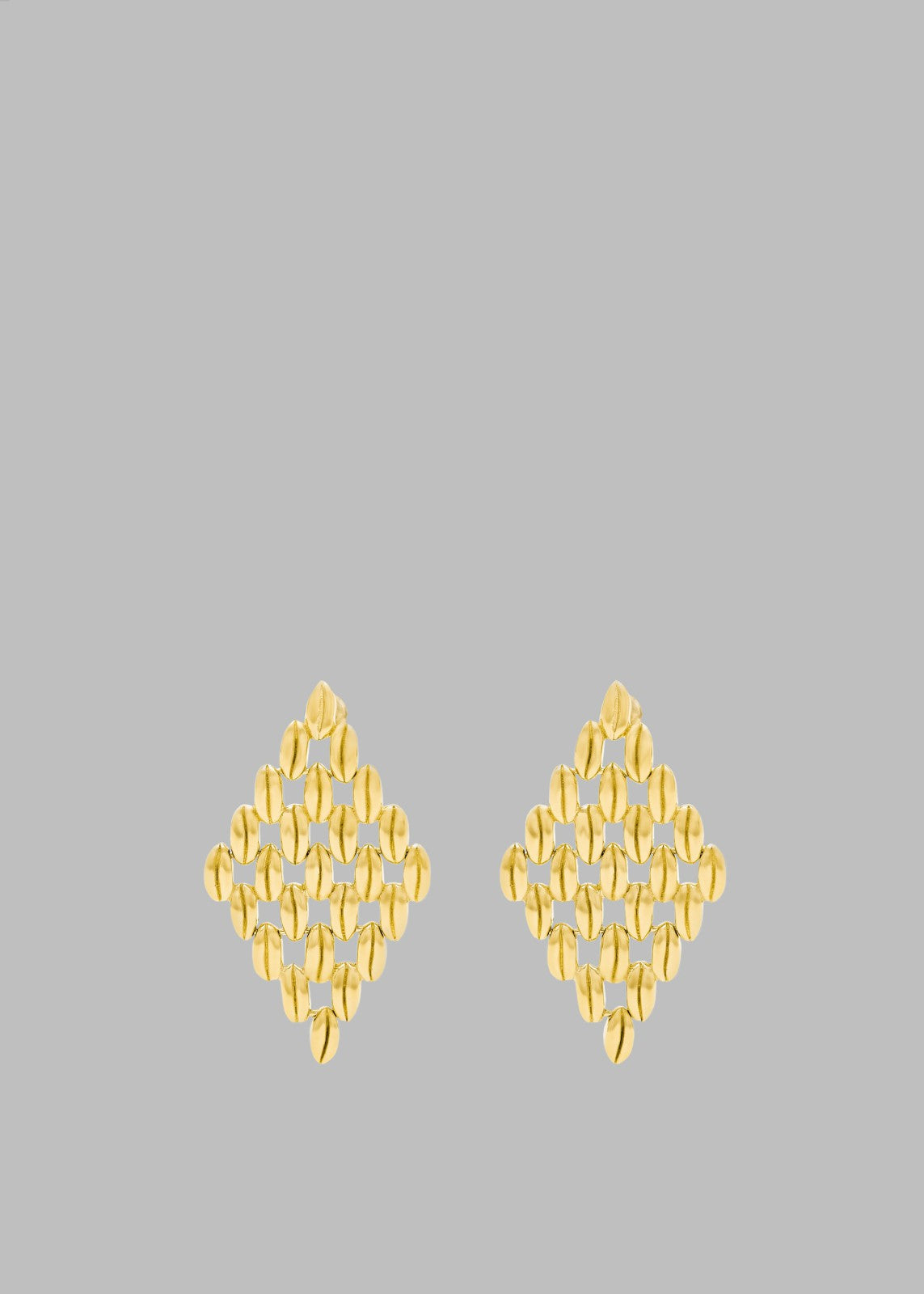 Bevza Grains Big Rhomb Earrings - Gold