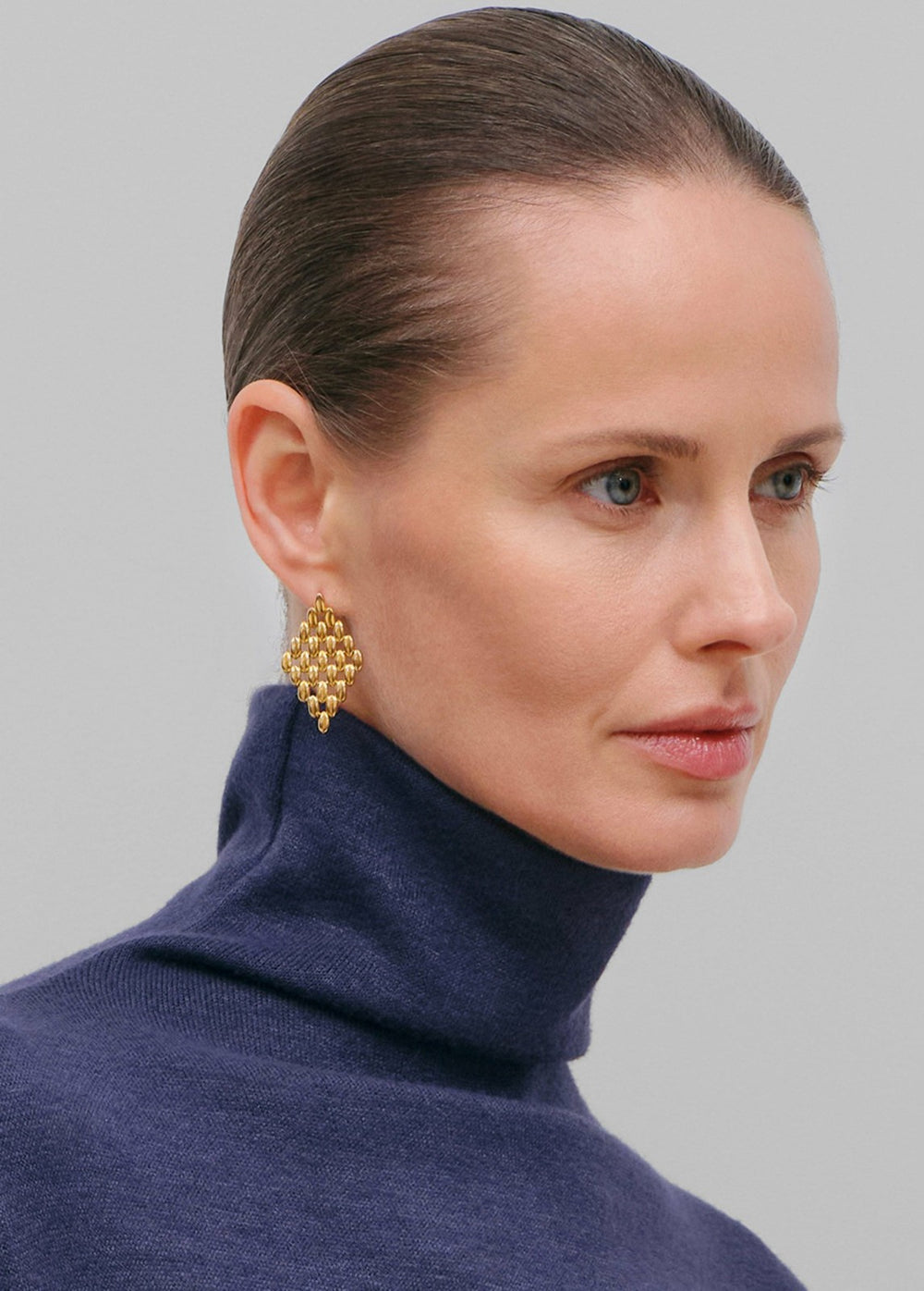 Bevza Grains Big Rhomb Earrings - Gold