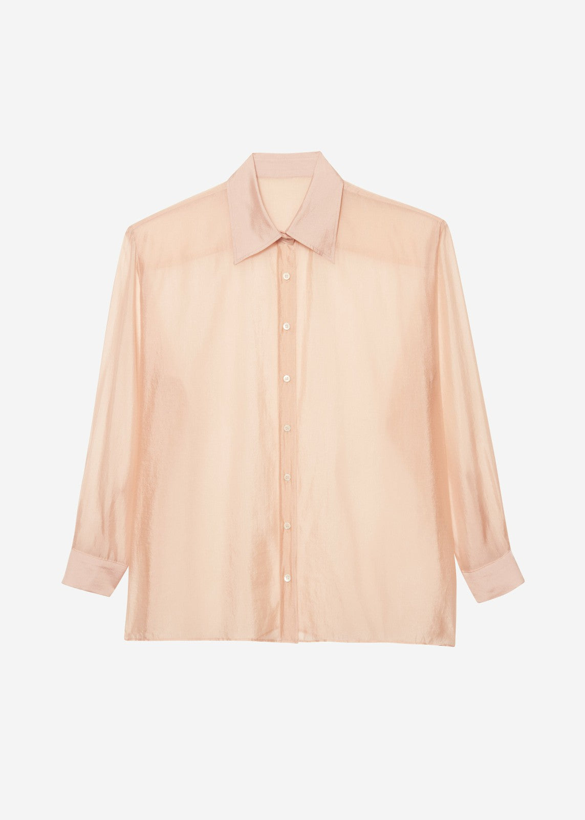 Nel Sheer Button Up Shirt - Pink