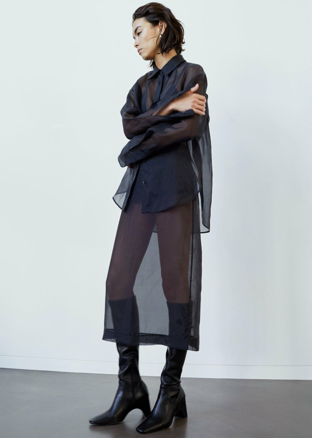 Peri Sheer Shirt - Black