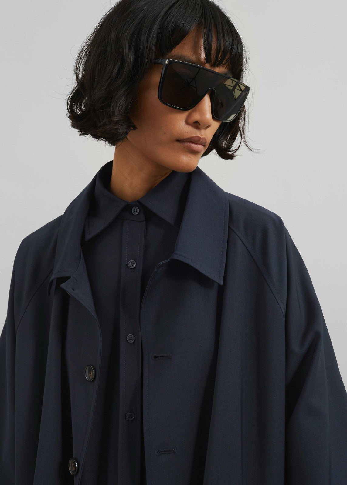 Shay Trench Coat - Dark Navy
