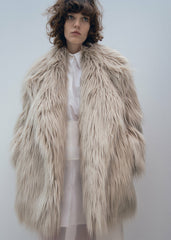 Liza Short Faux Fur Coat - Grey