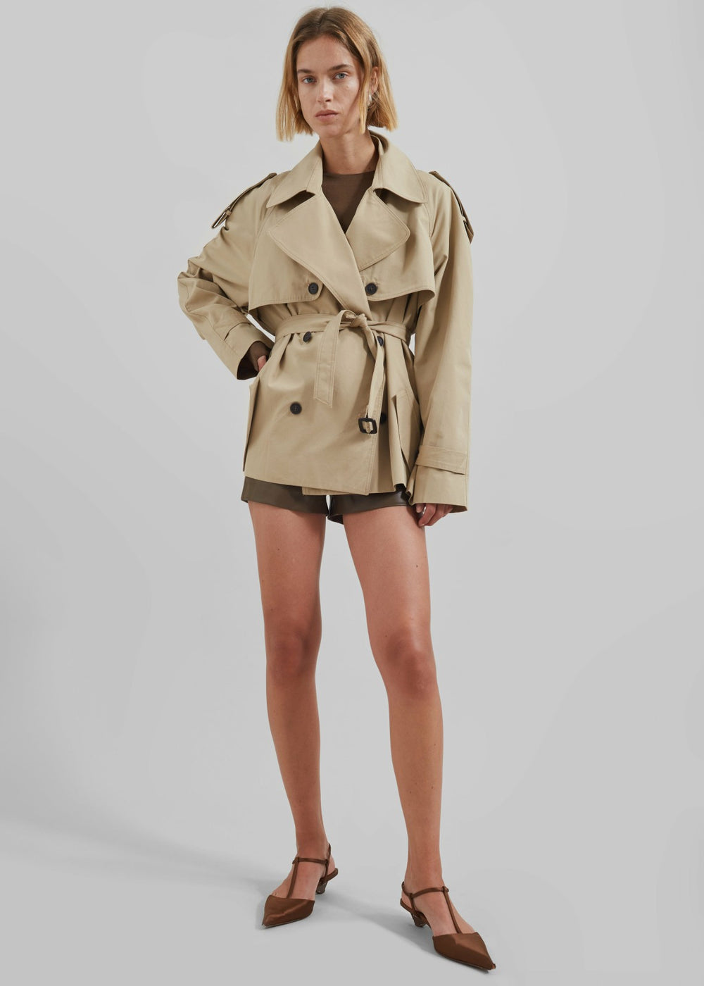 Arlington Short Trench - Beige