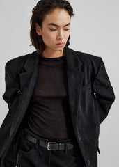 Peoria Faux Suede Blazer - Black