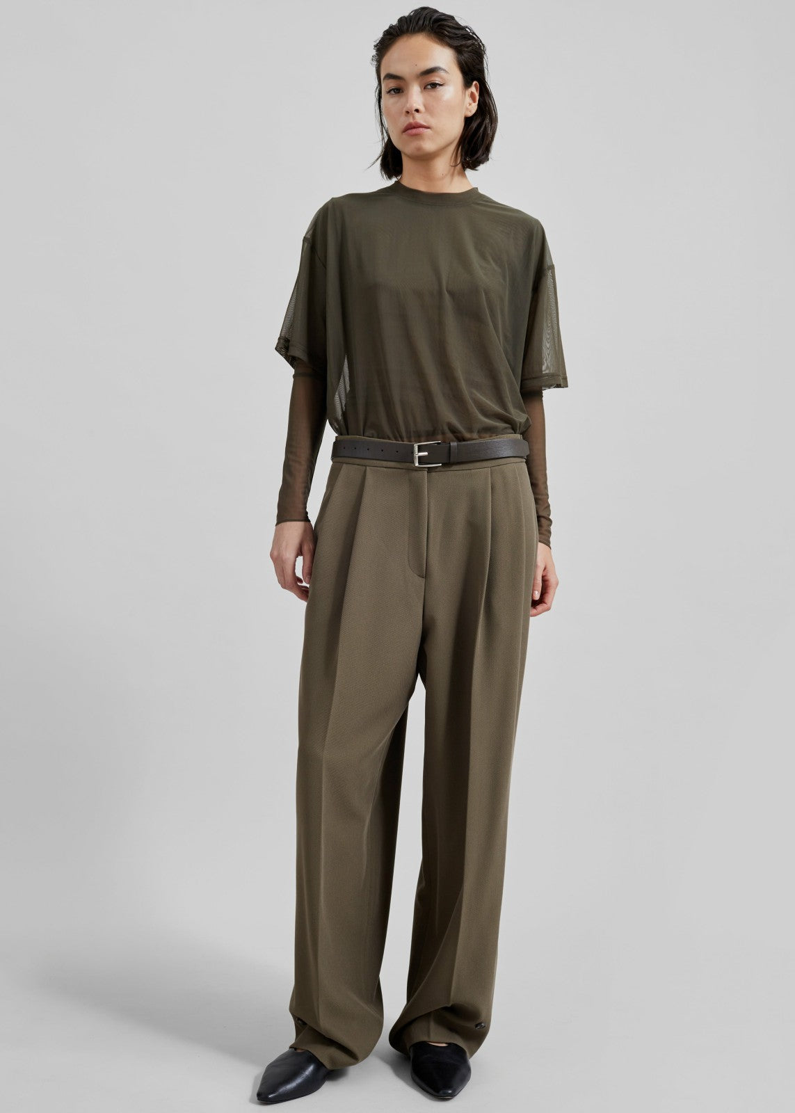 Dina Pleated Trousers - Khaki
