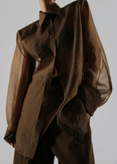Jolene Semi Sheer Shirt - Brown