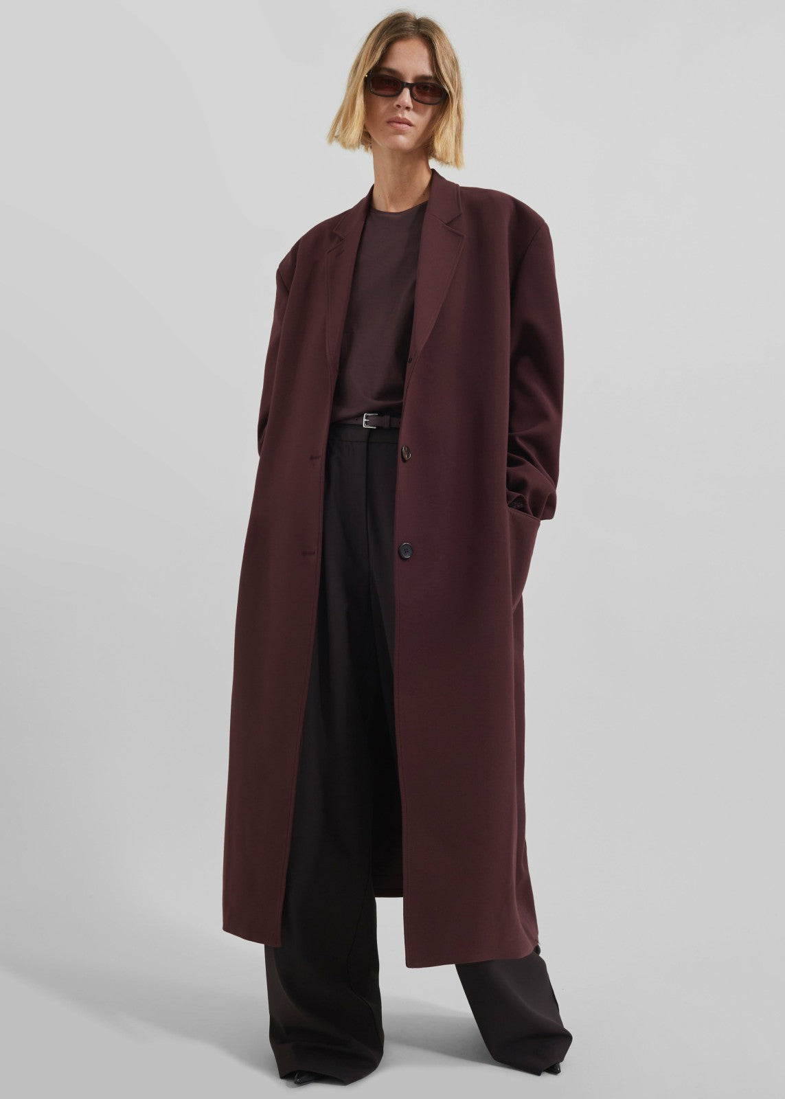 Hampton Long Coat - Burgundy
