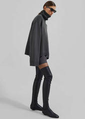 Rhea Trapeze Turtleneck - Light Khaki