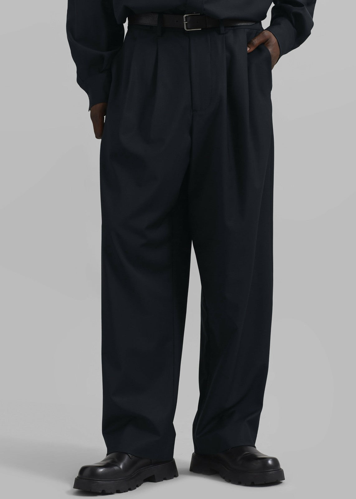 Dalton Wool Blend Trousers - Dark Navy