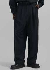 Dalton Wool Blend Trousers - Dark Navy