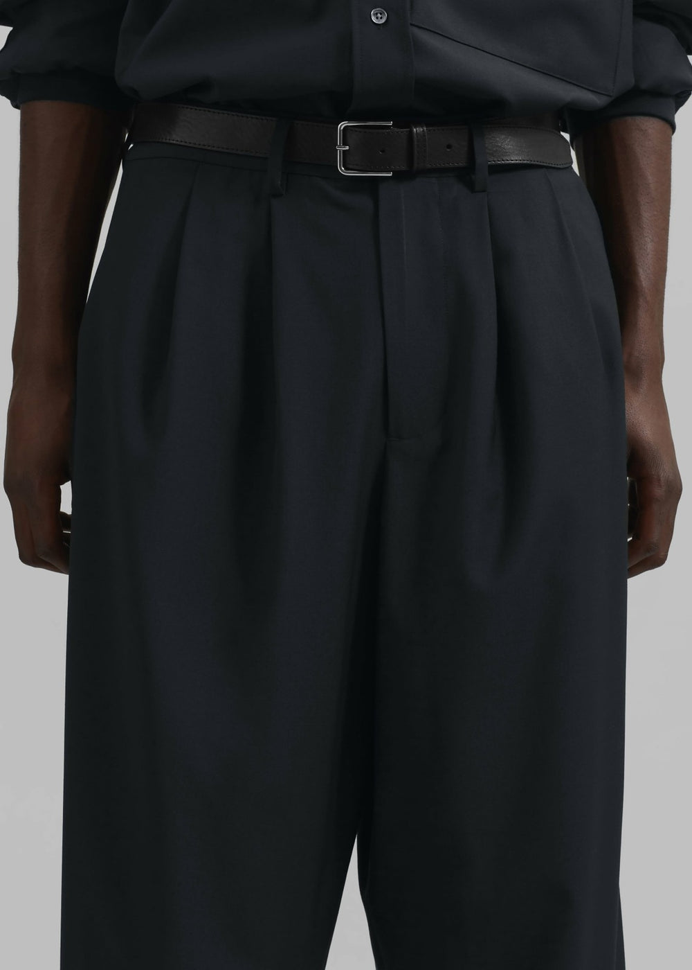 Dalton Wool Blend Trousers - Dark Navy