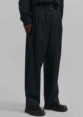 Dalton Wool Blend Trousers - Dark Navy