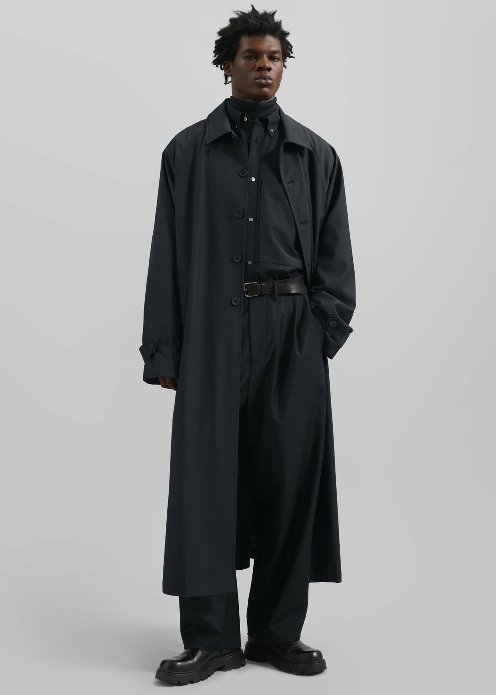 Dalton Wool Blend Trousers - Dark Navy