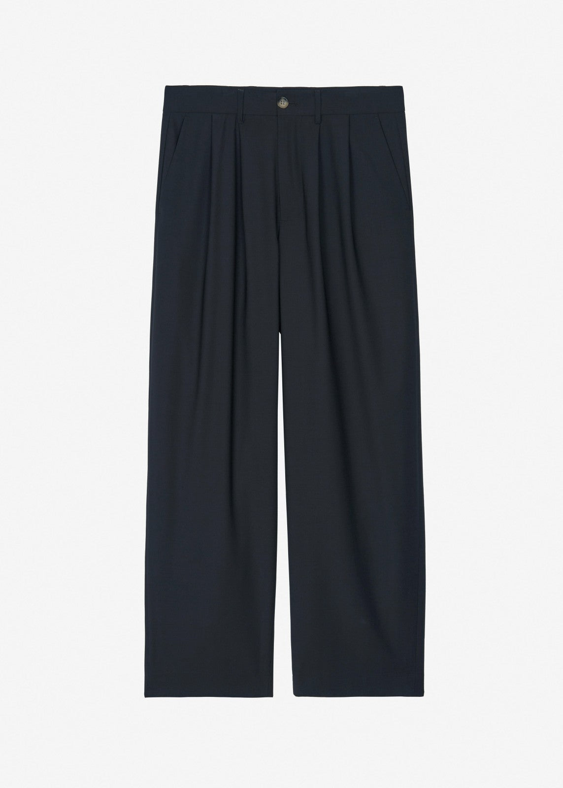 Dalton Wool Blend Trousers - Dark Navy