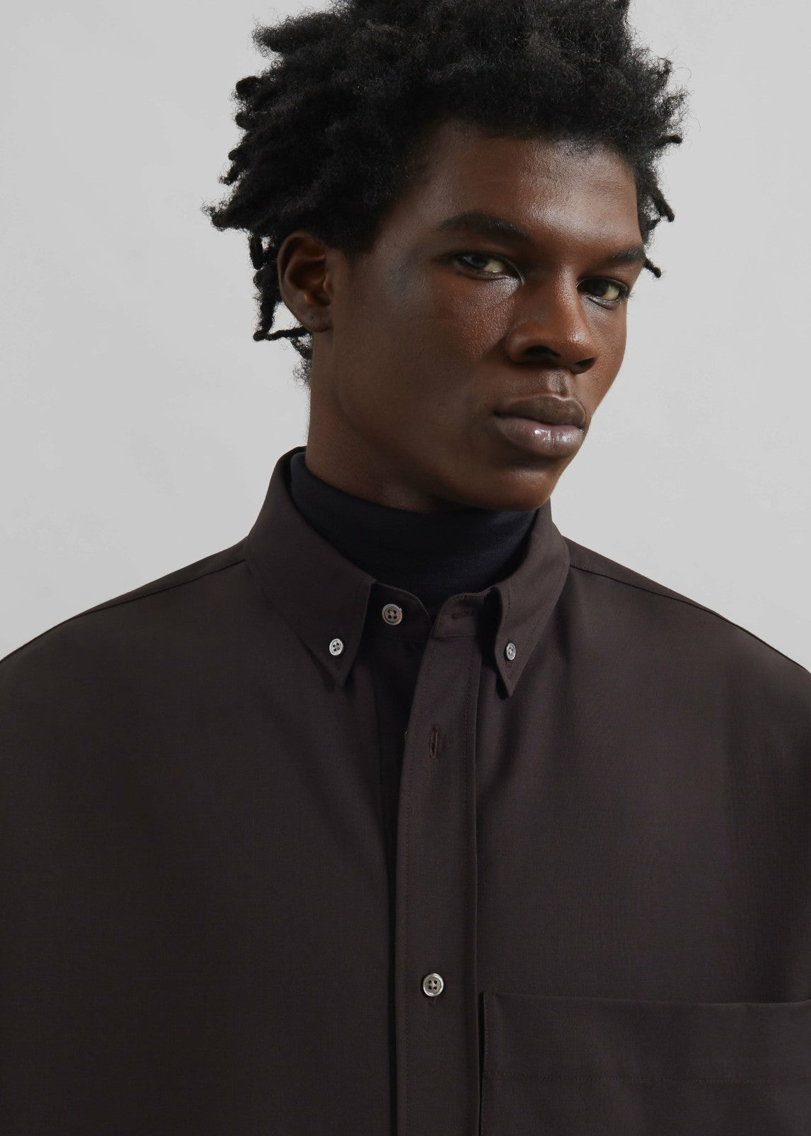 Dalton Wool Blend Shirt - Brown