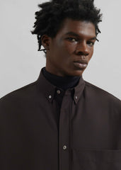 Dalton Wool Blend Shirt - Brown