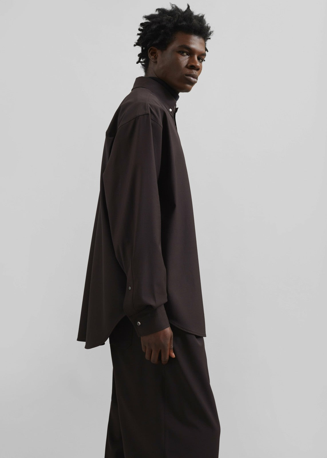 Dalton Wool Blend Shirt - Brown