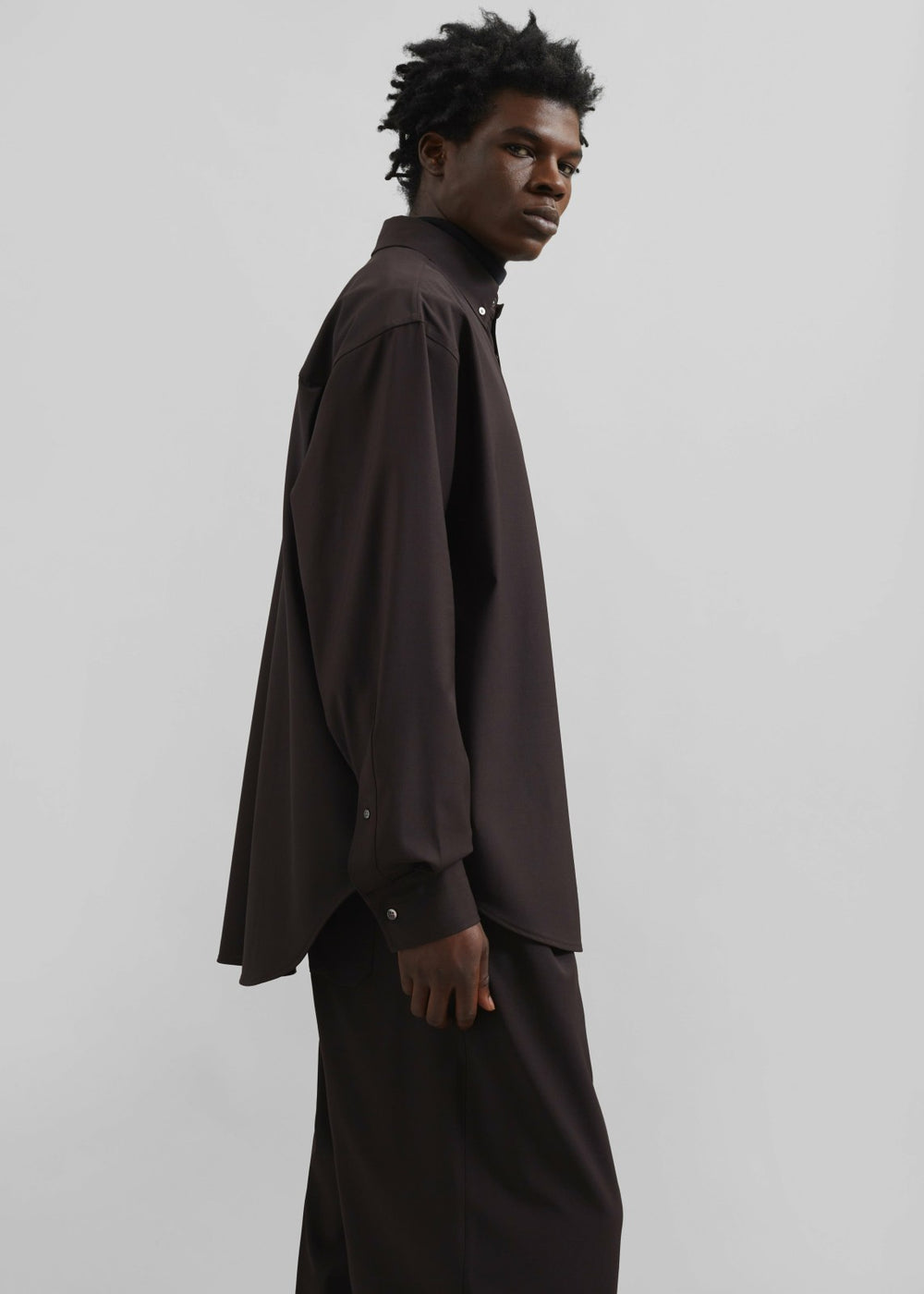 Dalton Wool Blend Shirt - Brown