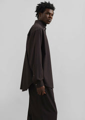 Dalton Wool Blend Shirt - Brown