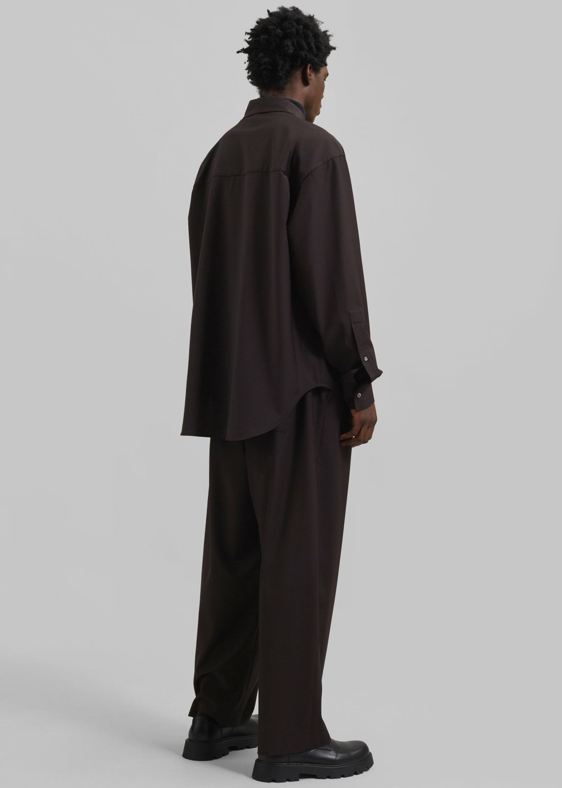 Dalton Wool Blend Shirt - Brown