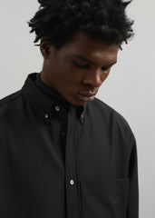 Dalton Wool Blend Shirt - Black