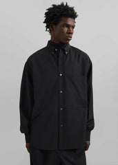Dalton Wool Blend Shirt - Black