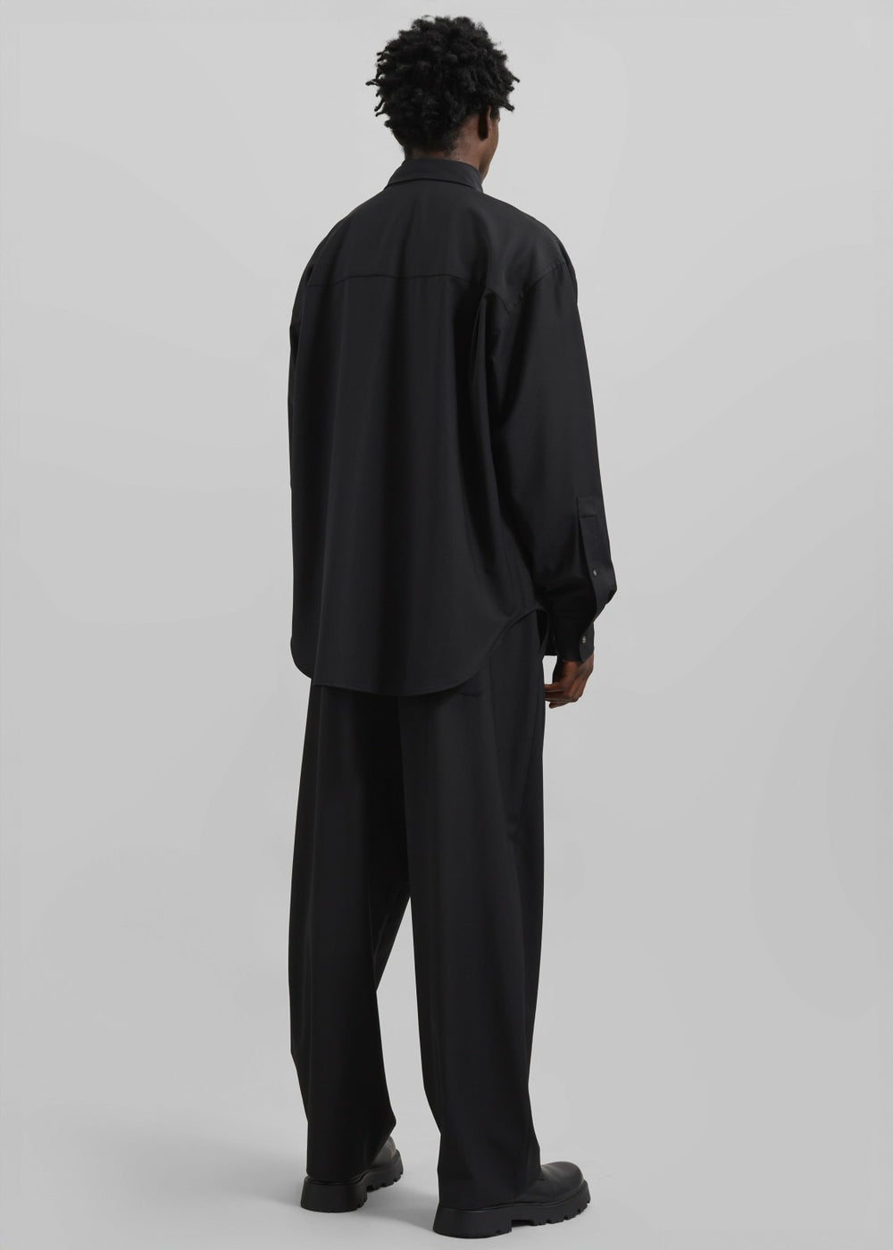 Dalton Wool Blend Shirt - Black