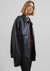 Roisin Faux Leather Jacket - Black