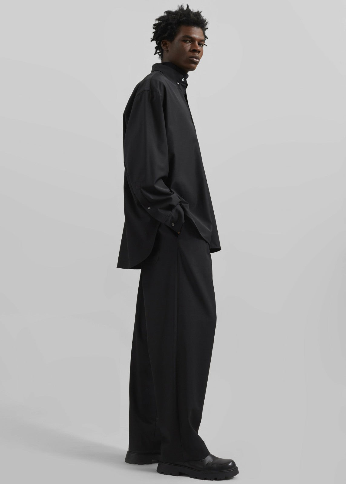 Dalton Wool Blend Trousers - Black