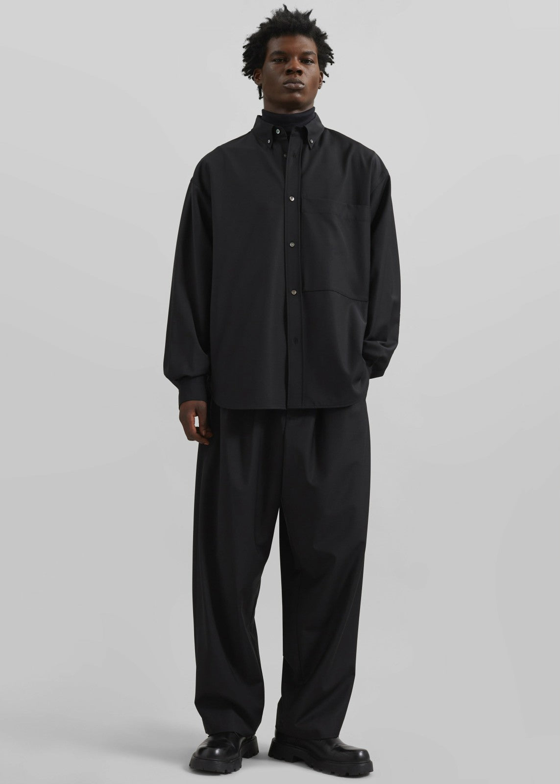 Dalton Wool Blend Trousers - Black