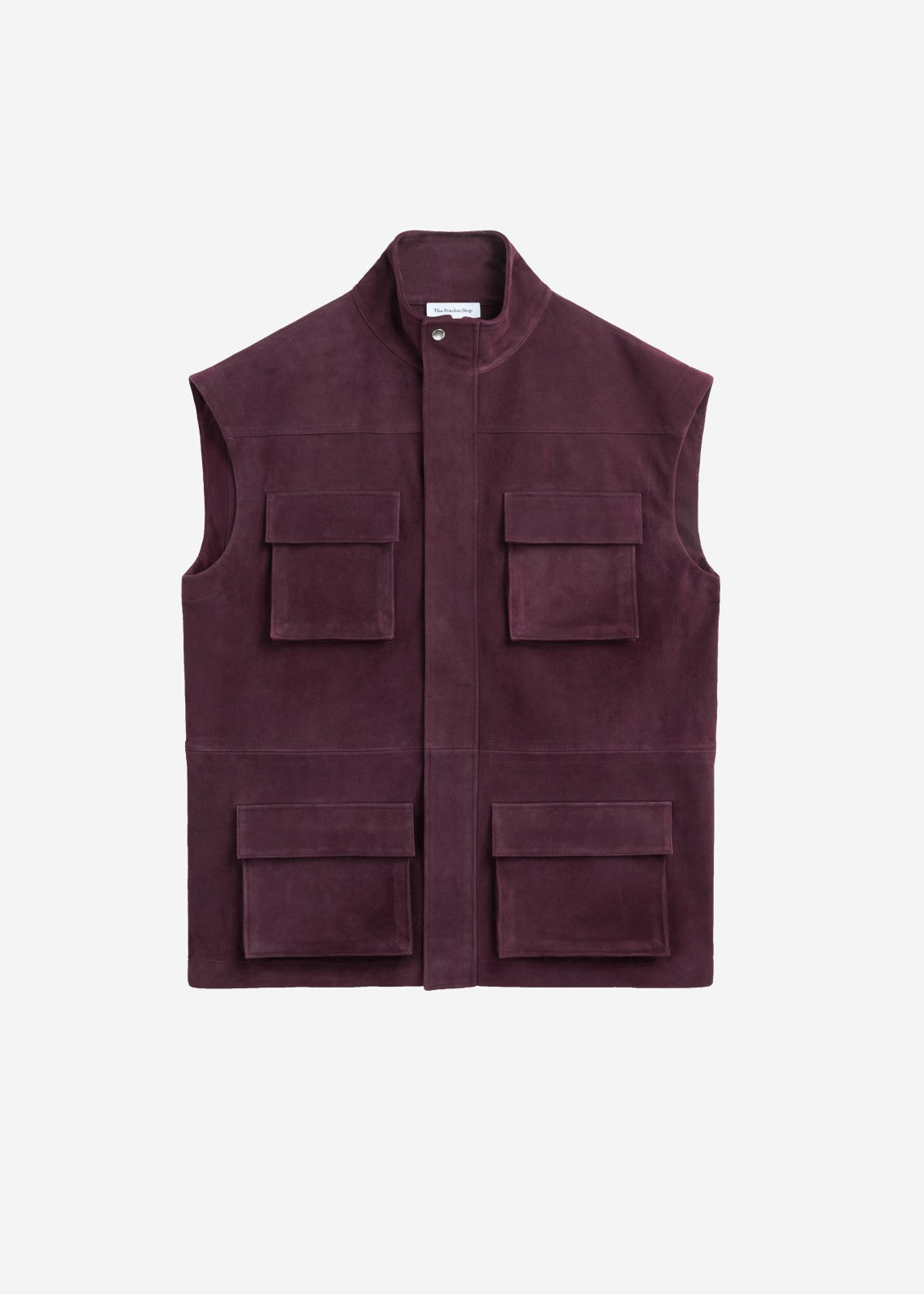 Turin Suede Cargo Jacket - Burgundy