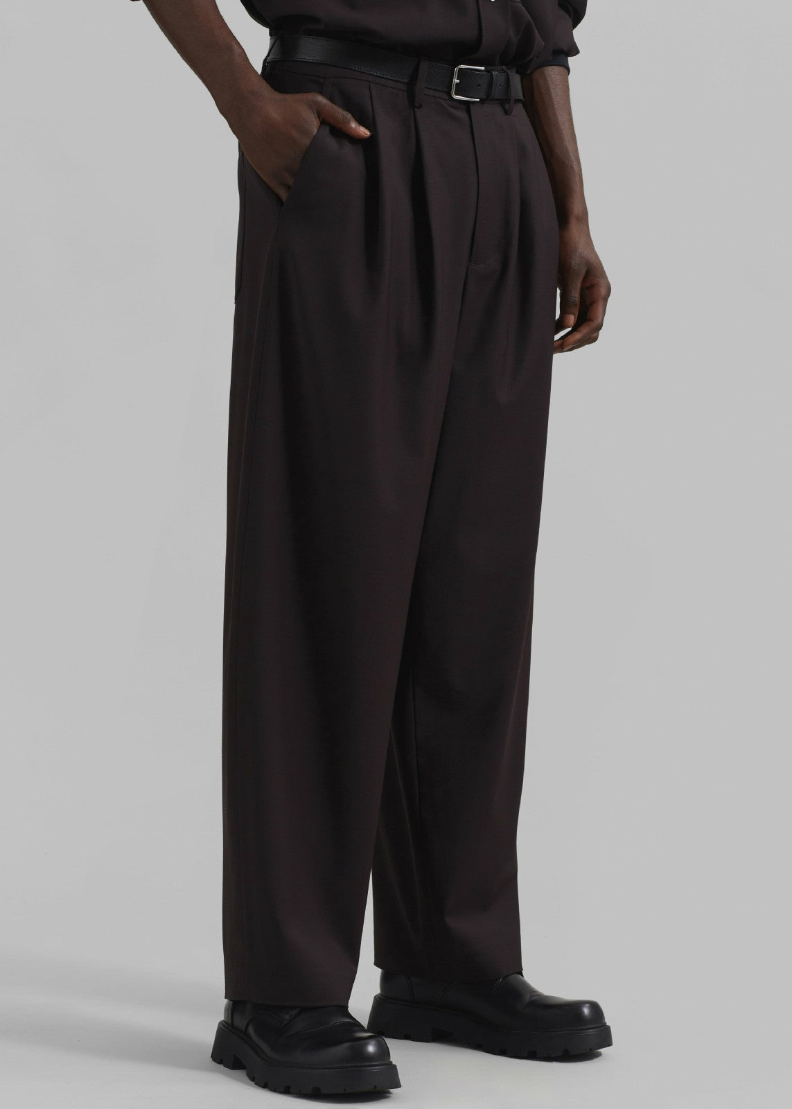 Dalton Wool Blend Trousers - Brown